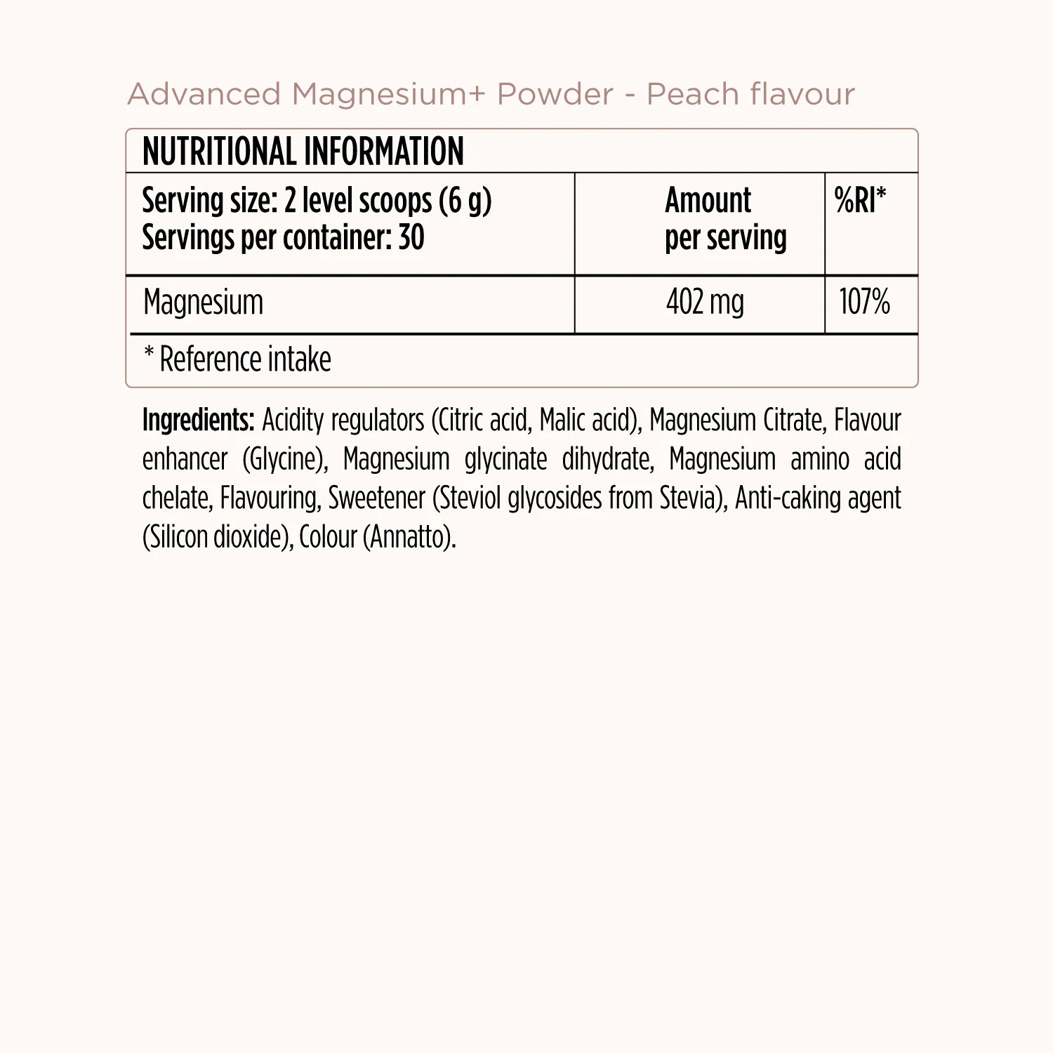 Advanced Magnesium+ Powder - Peach - Image 3