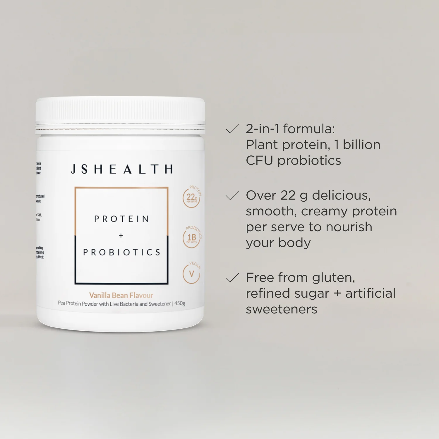 Protein + Probiotics - Vanilla Bean - Image 2